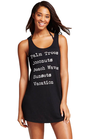 Open image in slideshow, Graphic Tank Swim Cover Up Dress

