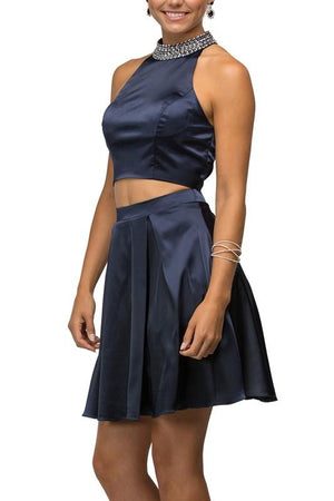 Open image in slideshow, Two piece inexpensive homecoming dress DQ9495

