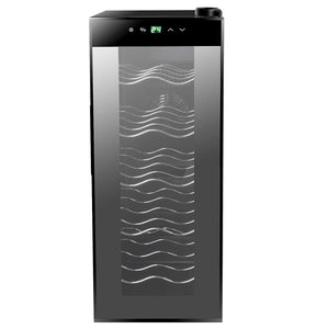 Open image in slideshow, ZENY 12 Bottle Red/White/ Champagne Chiller, Thermoelectric Wine Cooler Refrigerator, Counter Top Wine Cellar, Quiet Operation Fridge, Touch Temperature Display
