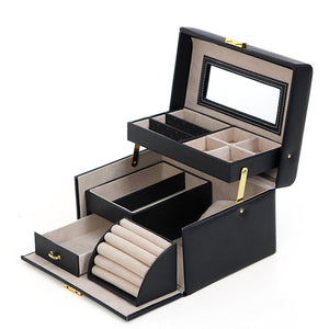 Open image in slideshow, Girls Jewelry Lockable Organizer Mirrored Box
