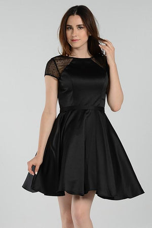 Open image in slideshow, Timeless classic black cocktail homecoming dress poly#7994
