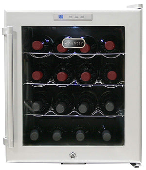 Open image in slideshow, Whynter WC-16S SNO 16 Bottle Wine Cooler, Platinum with Lock
