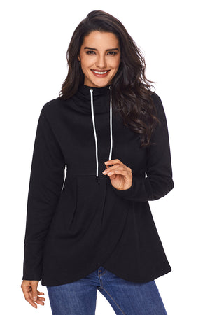 Open image in slideshow, Casual Asymmetric Hem Pullover Hoodie
