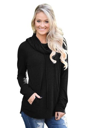 Open image in slideshow, Drawstring Cowl Neck Sweatshirt
