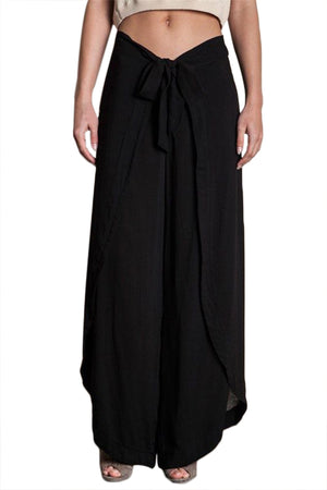 Open image in slideshow, Tie Front Tulip Slit Palazzo Pants
