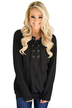 Open image in slideshow, Women’s Lace up Sweatshirt Jumper
