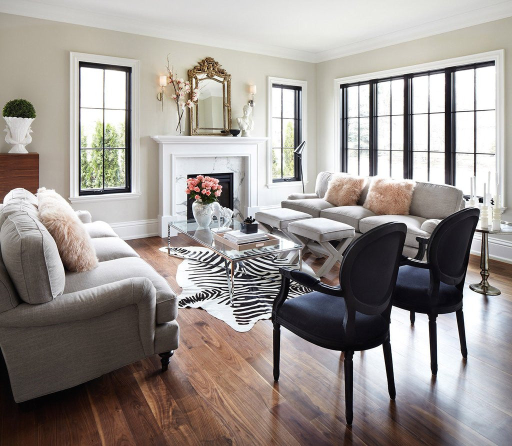 Zebra Print Cowhide Rug (Off-White) - L
