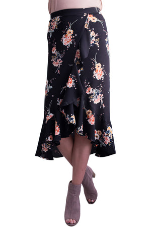 Open image in slideshow, Floral Ruffle Wrap Skirt
