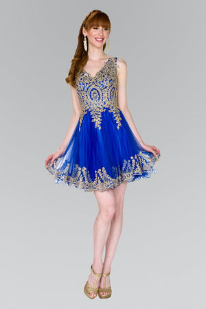 Open image in slideshow, Dazzling beaded gold  bodice homecoming dress   gls #gs2403
