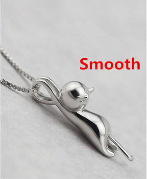 Open image in slideshow, Genuine 925 Sterling Silver Necklaces Cats Pendants&amp;Necklaces Sterling Silver 925 Kitty Necklace Fine Jewelry Colar de Plata D1
