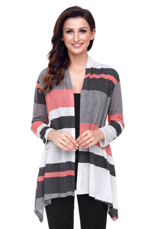 Open image in slideshow, Shawl Neck Colorblock Long Sleeve Cardigan
