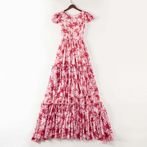 Boho Vintage Elegant Chic Print V-Neck Dresses