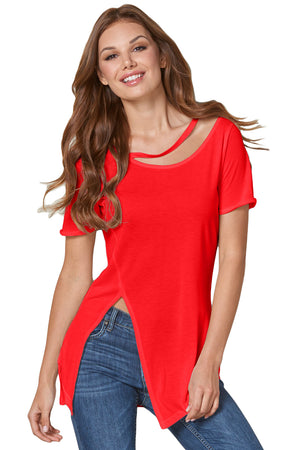 Open image in slideshow, Asymmetric Split Detail One String Shirt
