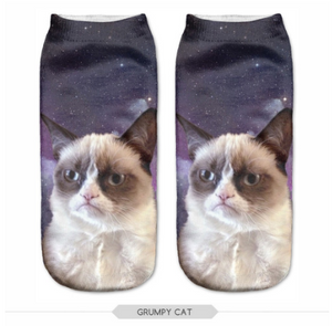 Open image in slideshow, CUTE LOW CUT 3-D PRINT KITTY CAT ANKLE SOCKS FREE + SHIPPING
