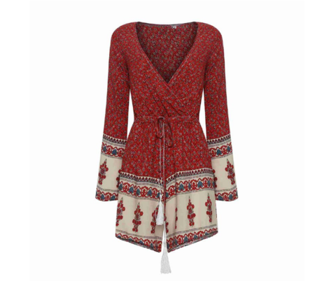 New Boho Jumpsuit V-Neck Romper Bodysuit