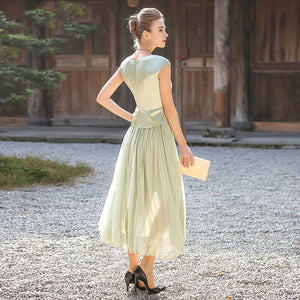Silk Sweet Mint Green Tunic Dresses