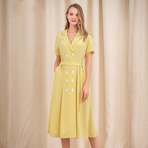 Open image in slideshow, Wrapped Double-belt Metal Ring Strap Waist Belt Waist Dress
