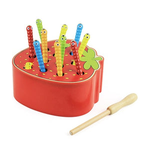 Open image in slideshow, 3D Montessori Wooden Educational Catch Worms Matching
