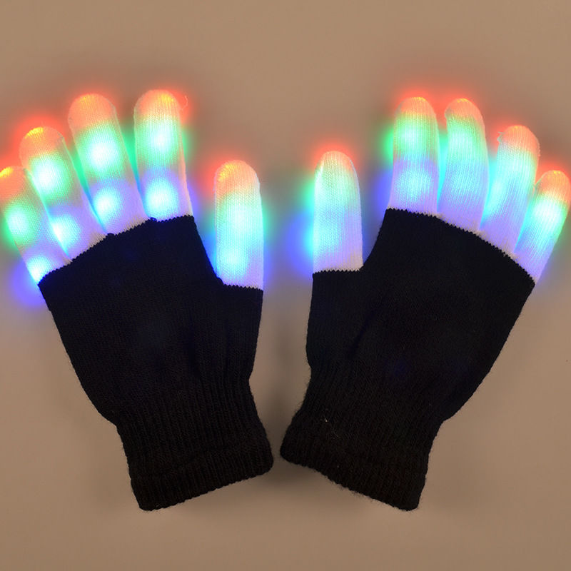Kids Rave Flash Glowing  Glove Up Finger Party Decor