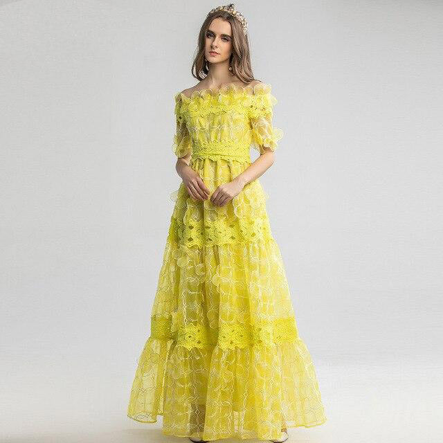 Mesh Applique Sexy Elegant Noble Prom Party Dresses