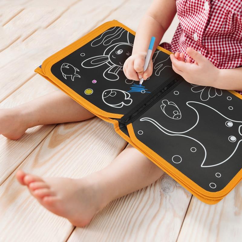 Portable Marine Life Coloring Book Felt-tip Pens Drawing Board