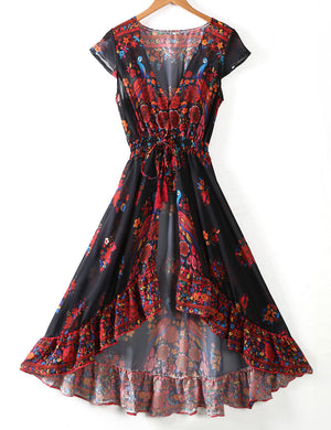 Women Maxi print long Party Dresse