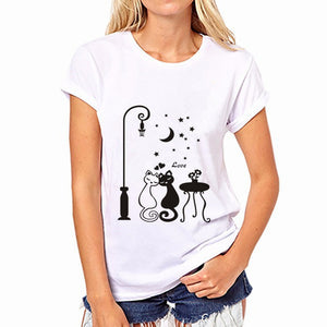 Open image in slideshow, Cat O-Neck Short Sleeve T-shirt
