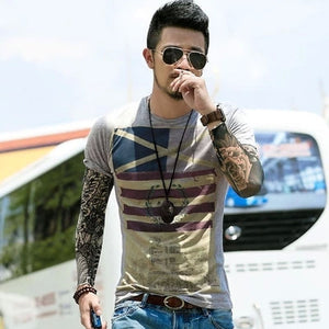 Open image in slideshow, Summer Tops Short Sleeve Round Neck T Shirt Man
