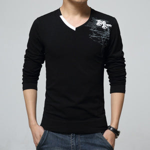 Open image in slideshow, Spring Casual Slim V-neck Cotton T shirt
