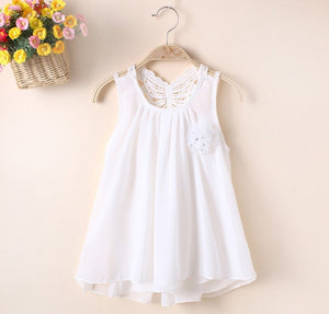 Open image in slideshow, Chiffon Flower Applique Girl Party Dress
