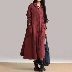 Open image in slideshow, Spring Autumn Casual Loose V Neck Long Sleeve Dress
