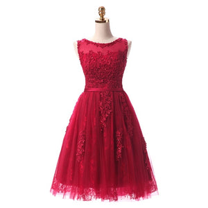 Open image in slideshow, Embroidery Sleeveless A-line Evening Robe Dress
