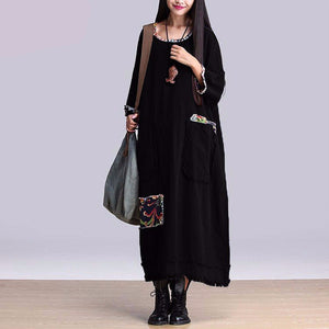 Open image in slideshow, Vintage Elegant Casual Loose Maxi Dress
