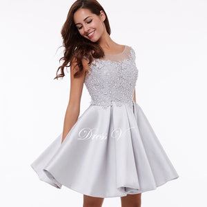 Open image in slideshow, Above Knee Short Lace Cocktail Party Dress
