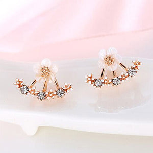 Open image in slideshow, Flower Crystals Stud Earring for Women
