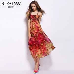 Floral Print Bohemian Maxi Dress