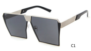 Open image in slideshow, Story Fashion luxury square sunglasses women brand designer celebrity metal UNISEX mens oversized sunglasses mirror lens gafas
