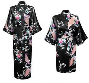 Open image in slideshow, Floral Bathrobe long Kimono Robe
