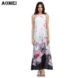 Woman Boho Sleeveless Long Dress
