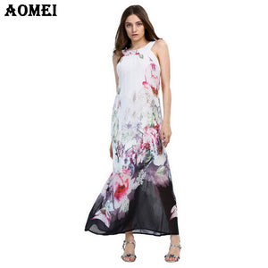 Woman Boho Sleeveless Long Dress