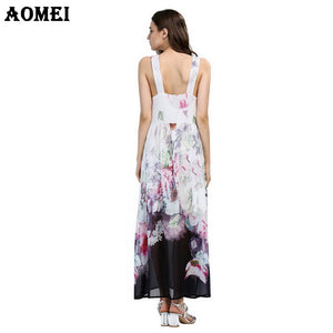 Woman Boho Sleeveless Long Dress