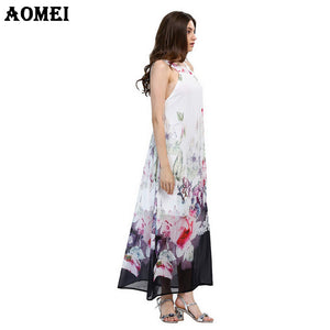 Woman Boho Sleeveless Long Dress