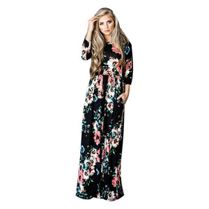 Open image in slideshow, Bohemian Maternity  Floral Printed Dress
