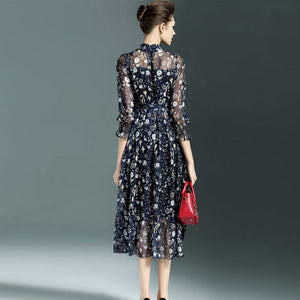Elegent Vintage Silk Female Dress