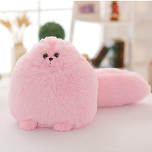Open image in slideshow, Soft White Persian Cat With Big Tail Plush Stuffed Kitty Toy
