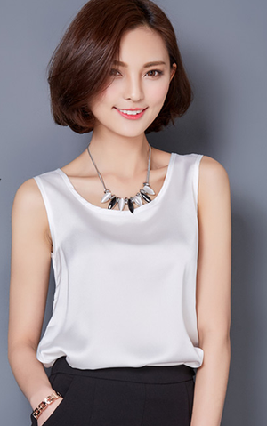 Open image in slideshow, Women Sleeveless Casual Chiffon Blouse
