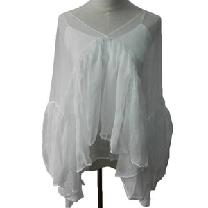 Open image in slideshow, Women Lantern Sleeve Silk Blouse
