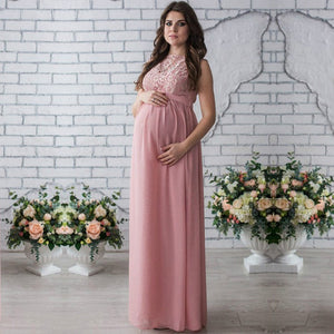 Open image in slideshow, Pregnant Lady Elegant Lace Formal Evening Dress
