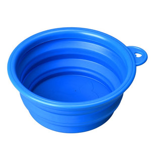 Open image in slideshow, Solid Color Folding Collapsible Silicone Puppy Pet Bowl
