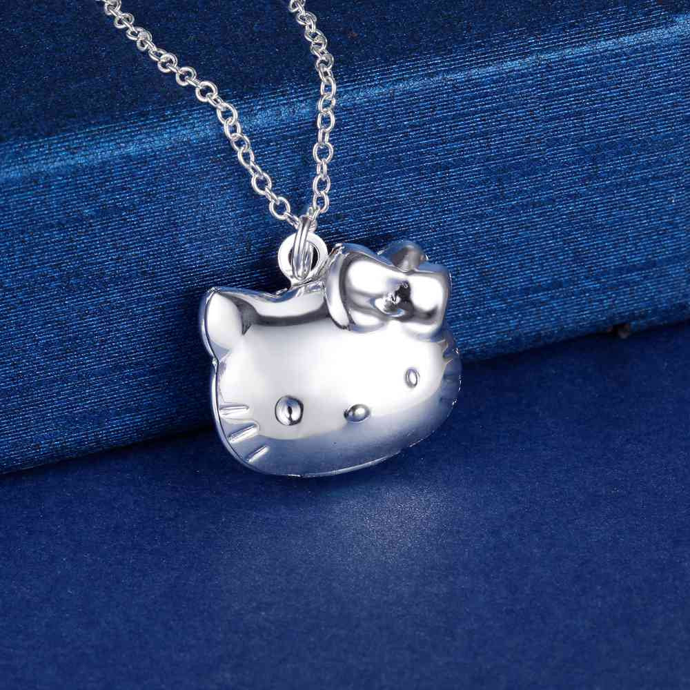 silver cat neckless fashion jewelry open necklace AN1350 New Fashion Hot Selling Vintage cat Shaped Pendant Necklace